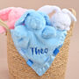 Personalised Blue Bunny Comforter For Baby, thumbnail 1 of 8