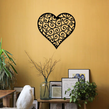 Abstract Wooden Love Heart Wall Art Home Decor, 4 of 9