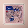 'Where We Began' Mono Colour Pop Location Map Scarf, thumbnail 9 of 12