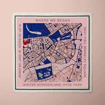 'Where We Began' Mono Colour Pop Location Map Scarf, 9 of 12