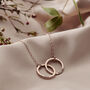 Personalised Medium Double Hoop Names Necklace, thumbnail 1 of 11