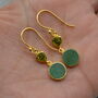 Peridot Jade Earrings: Gold Or Silver, Dangle Drop, thumbnail 4 of 10