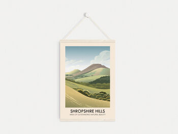 Shropshire Hills Aonb Travel Poster Art Print, 6 of 8