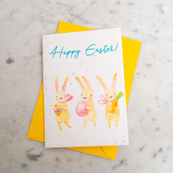 Easter Plantable Seed Paper Bunnies Card, 3 of 3