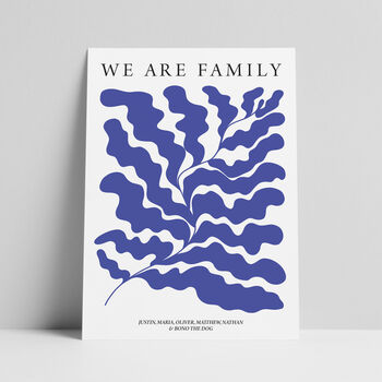 Matisse Style 'We Are Family' Personalised Print, 3 of 4