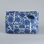 Amritsar Floral Blue Pattern Quilted Cotton Wash Bag, thumbnail 1 of 2