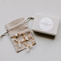 Gold And Ivory Mother Of Pearl Beaded Hoop Bridal Earrings, thumbnail 3 of 3