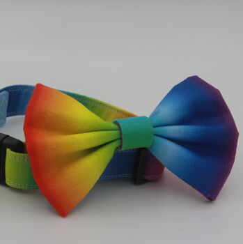 Rainbow Ombre Dog Bow Tie, 4 of 10