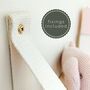 Pair Of Floating Nursery Shelves With Blue Cotton Straps, thumbnail 6 of 10