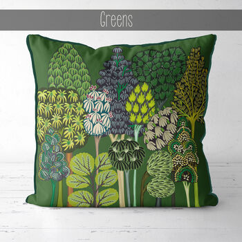 Serene Forest Bright, Mid Century Style Cushion, 6 of 9