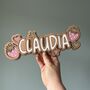 Personalised Strawberry Themed Wooden Name Sign, thumbnail 1 of 3