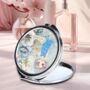 Personalised Floral Compact Mirror Cartoon Lady, thumbnail 3 of 6