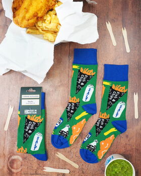 Fish And Chips Illustrated Socks | British Made In Small Batches, 2 of 4