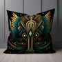 Celestial Aviary Art Deco Crane Poly Linen Cushion, thumbnail 5 of 7