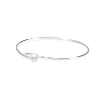 Sterling Silver And White Topaz Bangle, 2 of 5