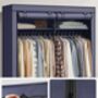 Collapsible Fabric Wardrobe With Rails Clothes Storage, thumbnail 9 of 12