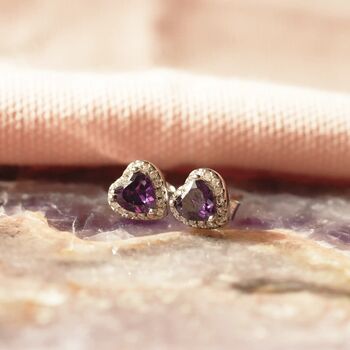 February Birthstone Earrings Amethyst, 2 of 4
