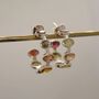 Pink Green Tourmaline Silver Hoop Earrings, thumbnail 11 of 12
