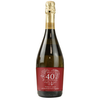 Personalised 40th Ruby Wedding Anniversary Prosecco, 4 of 4