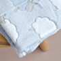 Personalised Blue Fleece Lamb Baby Blanket, thumbnail 4 of 7