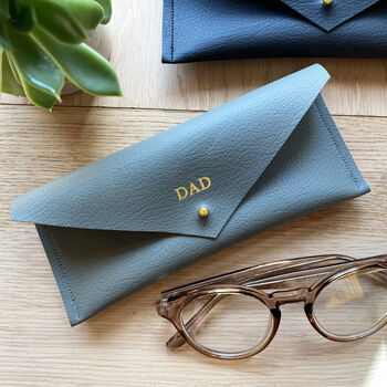 Personalised Recycled Leather Envelope Glasses Case, 4 of 8