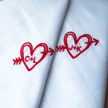 Personalised Valentines Cotton Handkerchief Token Gift, 2 of 3