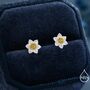 Sterling Silver Daffodil Flower Stud Earrings, thumbnail 2 of 9