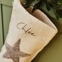 Personalised Ivory Gold Script Felt Star Stocking, thumbnail 3 of 4