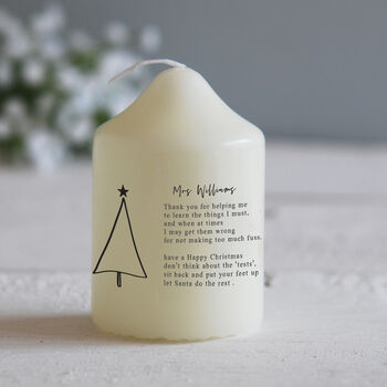Christmas Gift For Teacher Poem Candle, 2 of 3