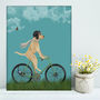 Yellow Labrador On Bicycle, Art Print, thumbnail 1 of 4