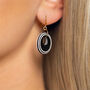 Black And Pearlescent White Circular Earrings • Gold Plated Sterling Silver Hooks, thumbnail 4 of 9