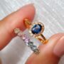 Blue Sapphire Ring In Sterling Silver And Gold Vermeil, thumbnail 6 of 10