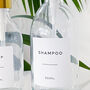 Refillable Clear Bottle With White Minimalist Label, thumbnail 4 of 10