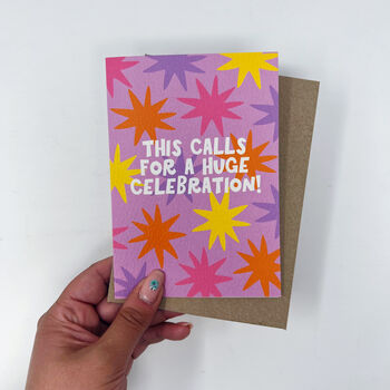 Colourful 'This Calls For A Huge Celebration' Card, 4 of 6