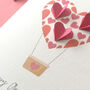 Valentines Paper Heart Hot Air Balloon Card, thumbnail 3 of 6