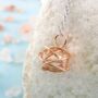 Gold Caged White Pearl Stud Earrings, thumbnail 4 of 8
