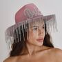 Pink Glitter Bride Cowgirl Hat, thumbnail 2 of 3