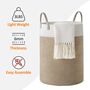 58 L White And Brown Cotton Rope Woven Storage Basket, thumbnail 6 of 8