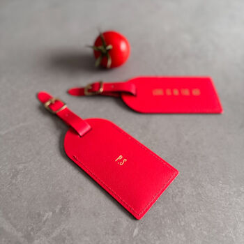 Personalised Monogram Leather Luggage Tag, 2 of 12