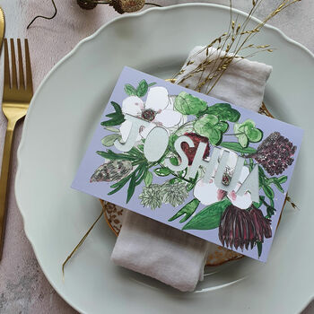 Personalised Metallic Floral Place Setting Cards, 4 of 6