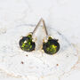 Dark Green Tourmaline Stud Earrings Silver Or Gold, thumbnail 7 of 12