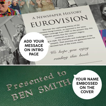 Eurovision Song Contest Personalised Gift Music Legend Deluxe Book, 7 of 12