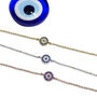 Round Evil Eye Bracelet Rose Or Gold Plated 925 Silver, thumbnail 3 of 9