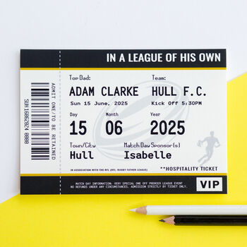 Personalised Rugby Ticket Card For Dad, 3 of 5