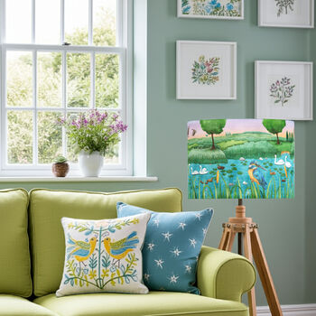 Heron And Kingfisher Lampshade – Nature Inspired Lighting For Calm Interiors, 2 of 6