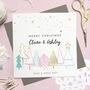 Personalised Merry Christmas Couple Foiled Card Pink, thumbnail 1 of 3