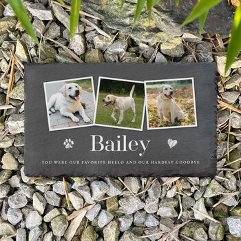 Personalised Pet Photo Slate Grave Marker 30 X 20cm, 4 of 6