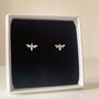 Sterling Silver Bee Stud Earrings, thumbnail 1 of 6