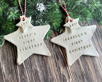 Personalised Star First Christmas Decoration, 4 of 4