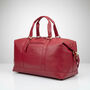 Red Leather Holdall, Gym Bag, Travel Bag, thumbnail 4 of 8